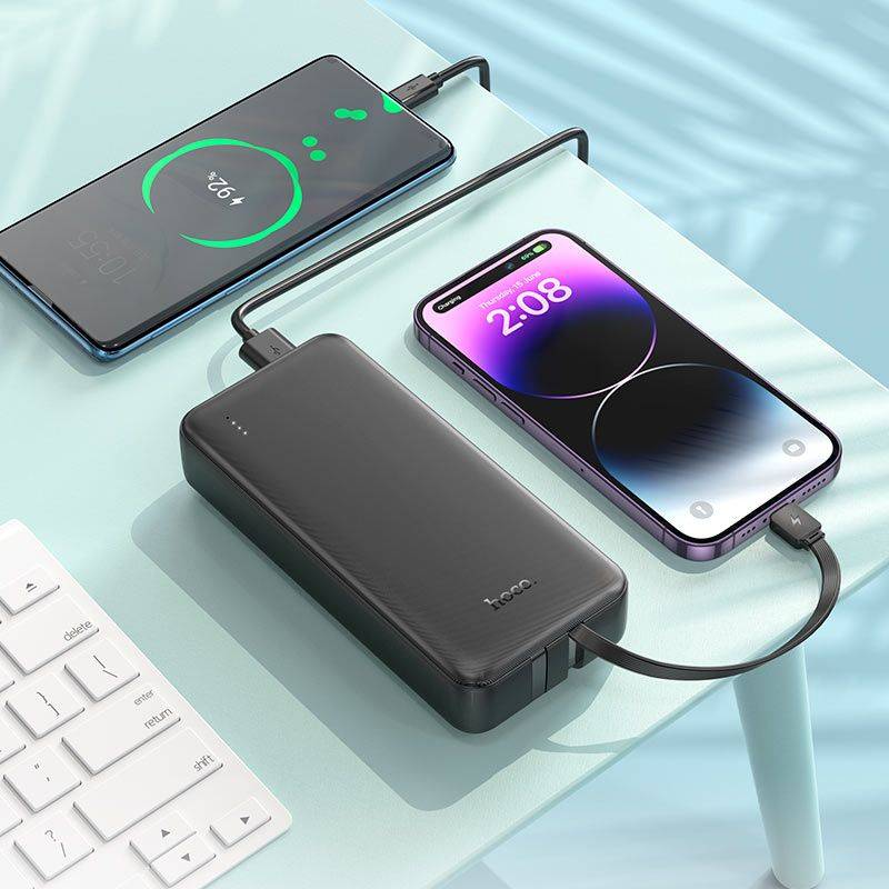Повербанк 20000mAh 2А Hoco J118A Power Bank USB Type-C Lightning с кабелем (J118A)