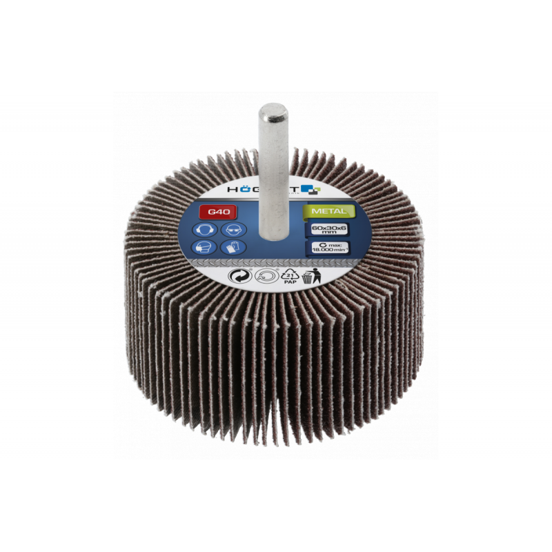 Шліфувальне коло пелюсткове на шпильці 60x30x6 G40 Hogert (HT8D010)