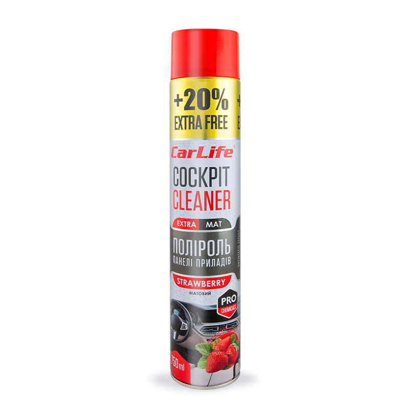 Поліроль 750 мл CarLife Cockpit Cleaner Extra Mat Полуниця (CF773)