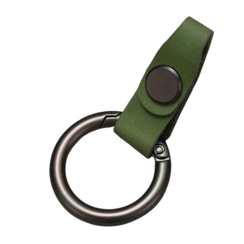 Брелок для ключів авто шкіряний RG з карабіном хакі (BRC-3GR)