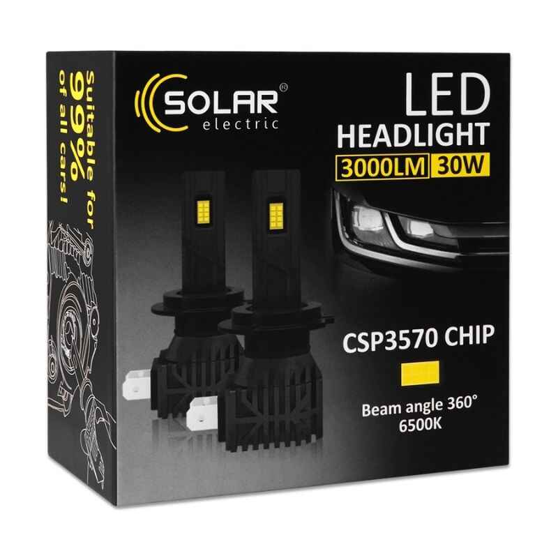 Світлодіодні автолампи LED H1 Solar 12/24V 30W 3000Lm 6500K CSP3570 2шт (8401S2)