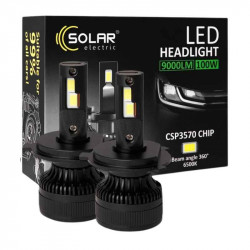 Світлодіодні автолампи LED H4 Solar 12/24V 100W 9000Lm 6500K CSP3570 2шт (8604S2)