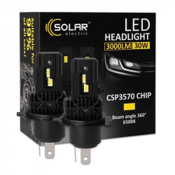 Світлодіодні автолампи LED H4 Solar 12/24V 30W 3000Lm 6500K CSP3570 2шт (8404S2)