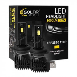 Світлодіодні автолампи LED H7 Solar 12/24V 30W 3000Lm 6500K CSP3570 2шт (8407S2)