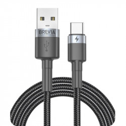 Кабель BREVIA USB to Type-C 1,2m, black, box (250шт.) (53120BUCC1)