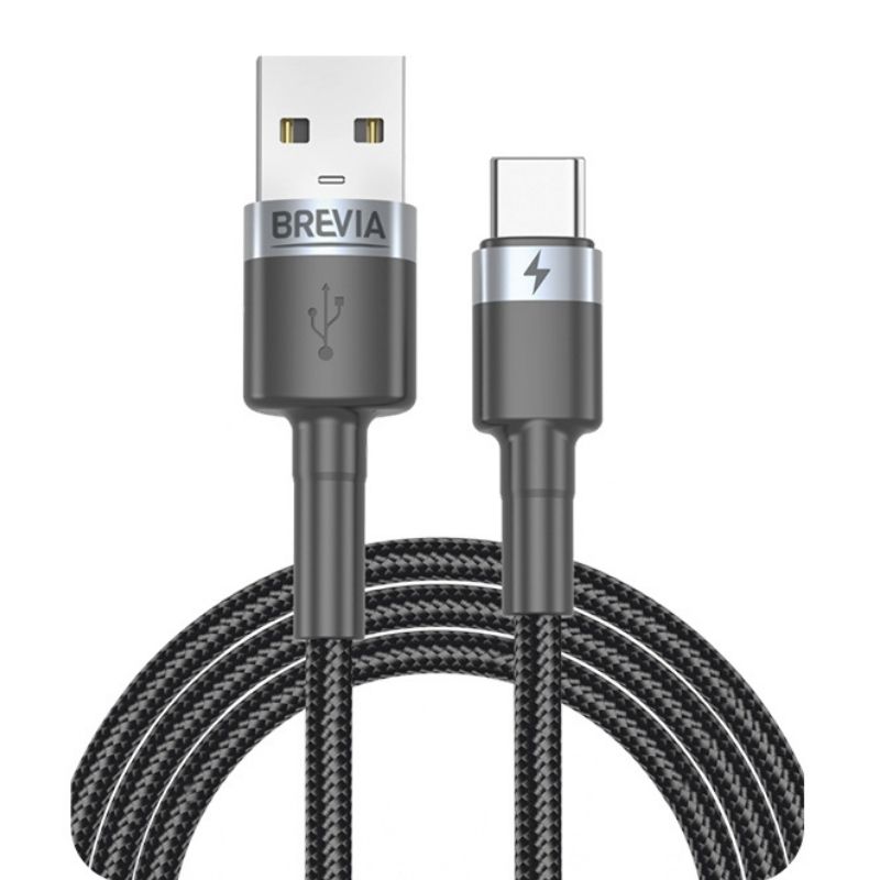 Кабель BREVIA USB to Type-C 1,2m, black, box (250шт.) (53120BUCC1)