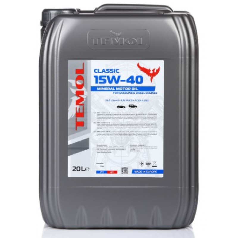 Моторна олива Temol Classic 15W-40 API SG/CD; ACEA A2/B2 (20 л) (T-C15W40-20L)