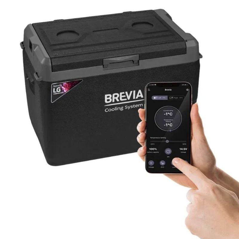 Портативный холодильник 37л BREVIA автохолодильник компрессорный 12/24В 220В (23350)