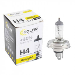 Лампа галогенна цоколь H4 Solar 12V 60/55W 30% 1шт (1224)