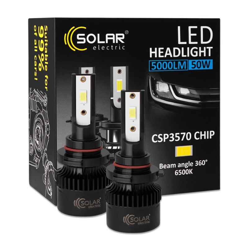 Світлодіодні автолампи LED HB3(9005) Solar 12/24V 50W 5000Lm 6500K CSP3570 2шт (8505S2)