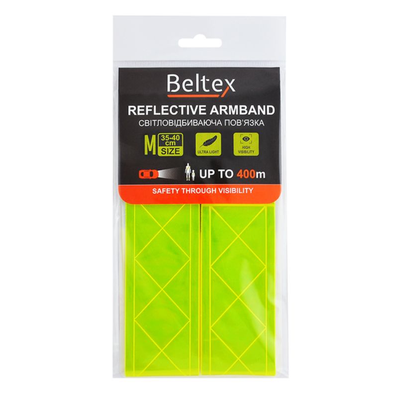 Світловідбивна пов'язка зелена Beltex M 35-40см (BX70210)