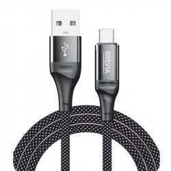 Кабель BREVIA USB to Type-C 1m, black, box (250шт.) (56100BUCC1)
