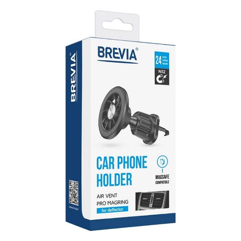 Тримач телефона BREVIA Air Vent Pro MagRING для дефлектора, магнітний Magsafe (100шт.) (48610)