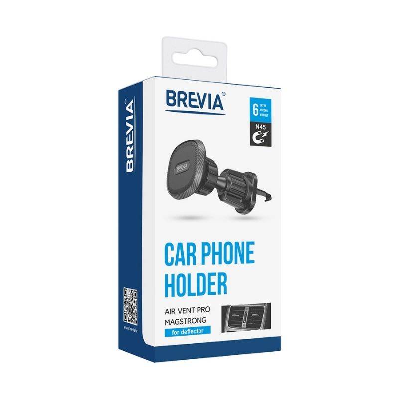 Тримач телефона BREVIA AirVent Pro MagStrong для дефлектора, магнітний, 6 магнітів (100шт.) (48410)