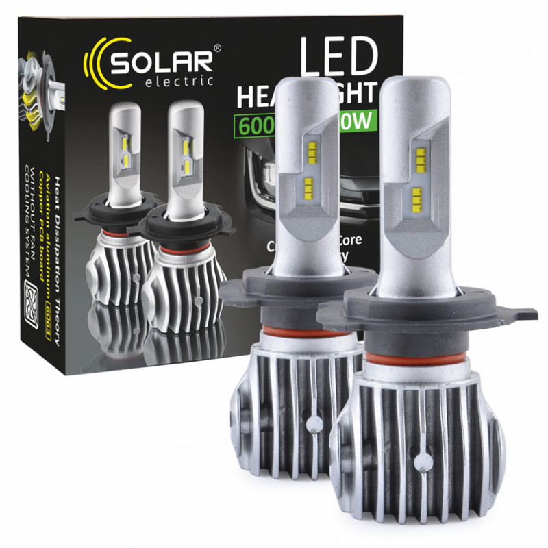 LED автолампа SOLAR H4 12/24V 6500K 6000Lm 50W Cree Chip (8604)
