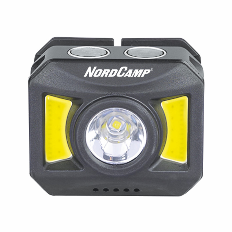 Фонарь налобный 300Lm 3W COB Nord Camp 850mAh белый/красный IP44 (NC30600)