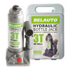 Домкрат гідравлічний пляшковий 3т BELAUTO 180-340мм для автомобіля в пластиковій упаковці (DB03P)