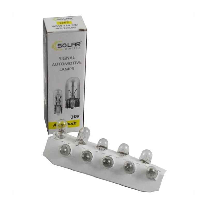 Лампи галогенні W5W Solar 12V 10 штук (одна упаковка) (1262)