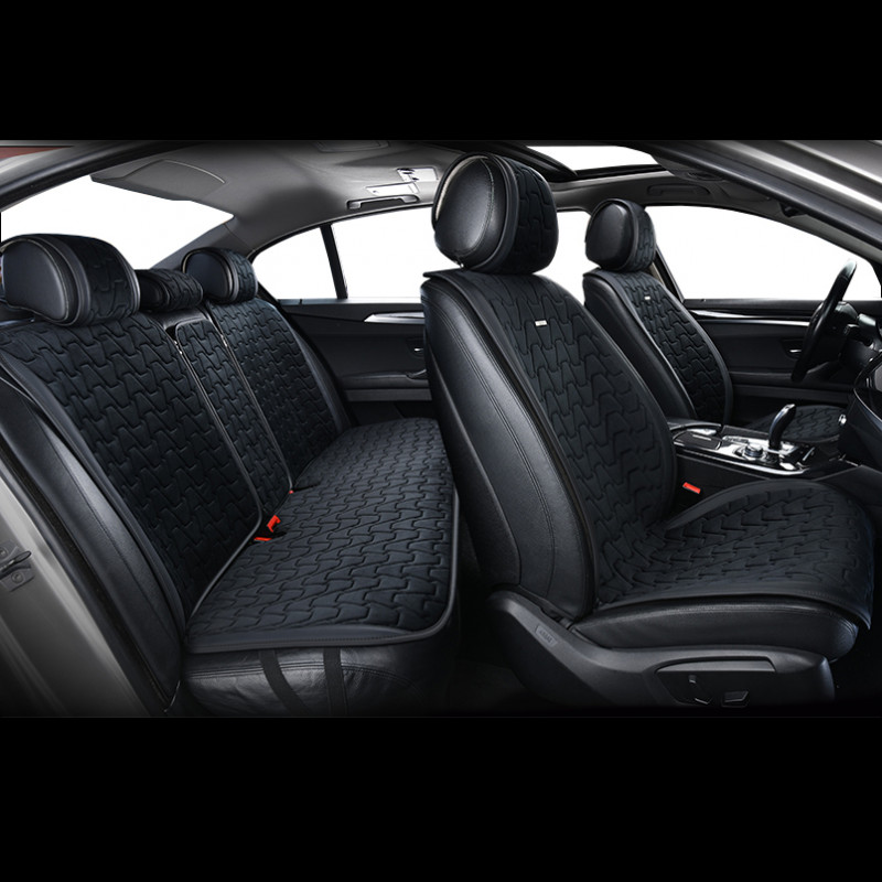 Накидки на сидіння авто преміум передні та задні преміум класу Beltex Chicago комплект чорний (BX85100)