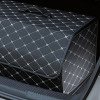 Органайзер в багажник автомобіля чорний штучна шкіра 2 відділення на липучці 54смХ30смХ30см (44650/black beige)