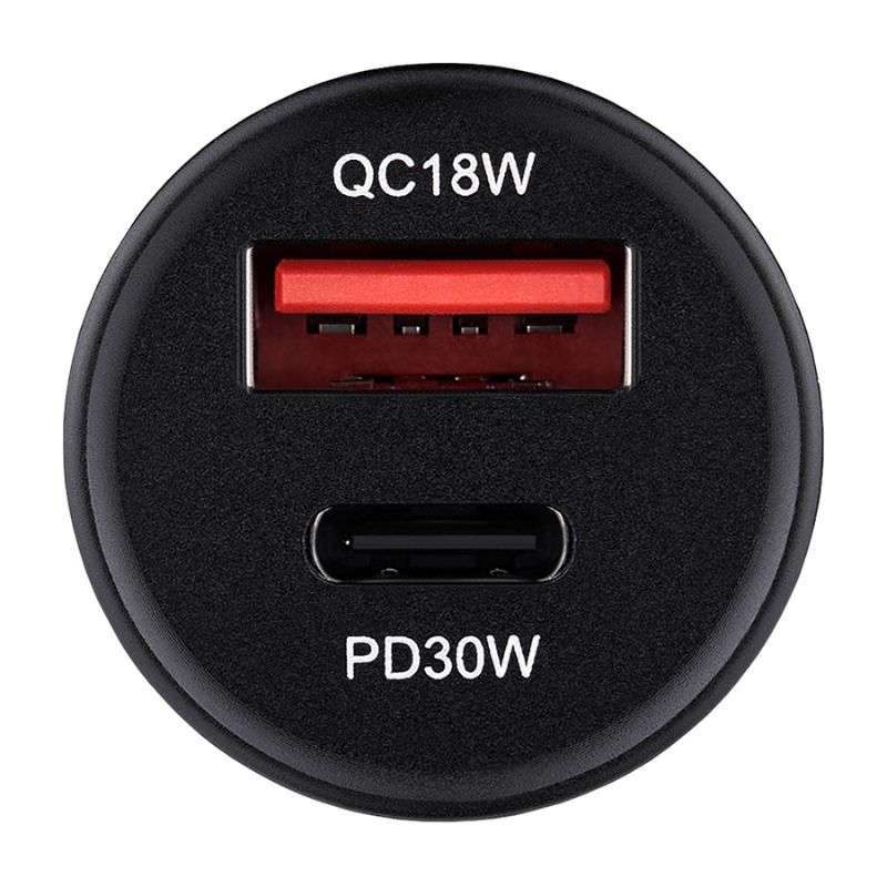 Автомобільний зарядний пристрій BREVIA ePower DualCharge 30W 1xUSB-C+1xUSB-A чорний 46030CAB (46030C