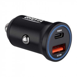 Автомобільний зарядний пристрій BREVIA ePower DualChargeLED 38W 1xUSB-C+1xUSB-A чорний 46038CALB (46