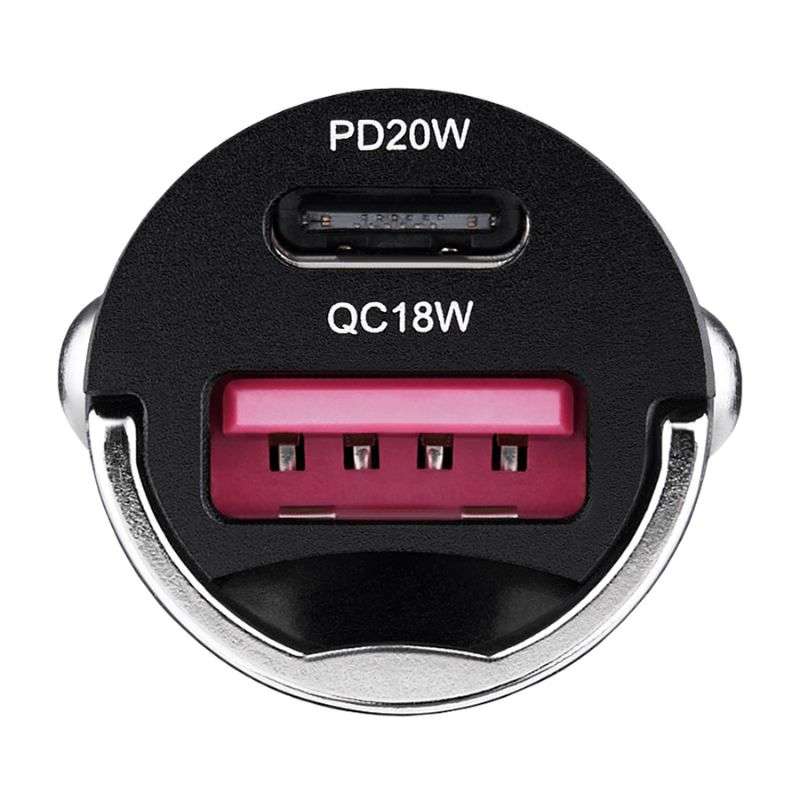 Автомобільний зарядний пристрій BREVIA ePower NanoMetal 38W 1xUSB-C+1xUSB-A чорний 46038CAMB (46038C