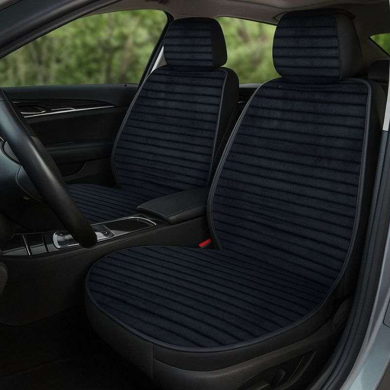 Накидки на сидіння авто Barcelona комплект на передні сидіння та підголовники 2+2 чорний (GE0720)