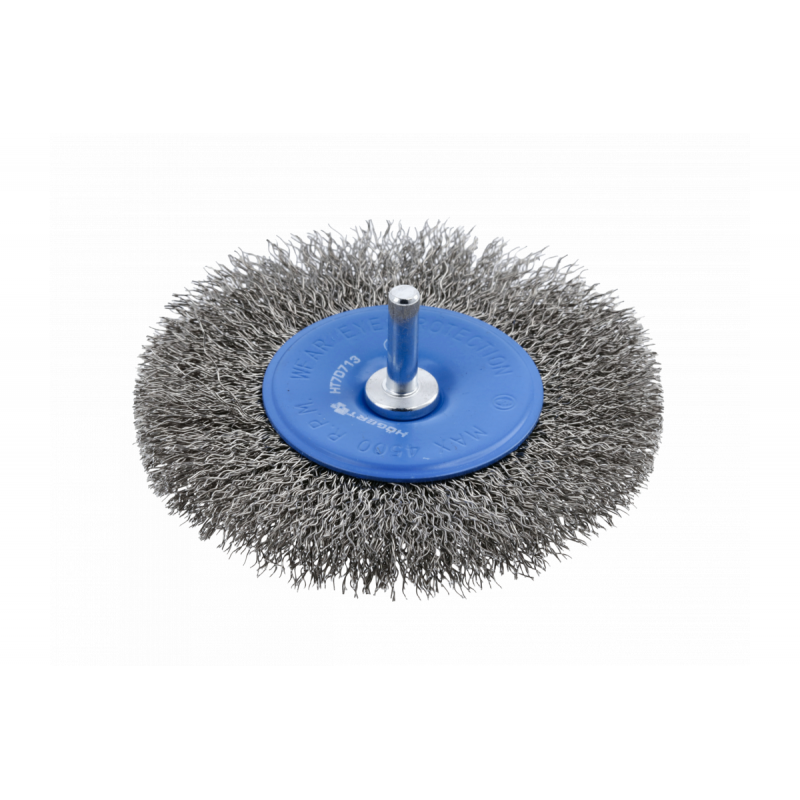 Щітка дискова по металу і дереву 100мм 4500об/хв Hogert пряма сталева для дриля (HT7D713)