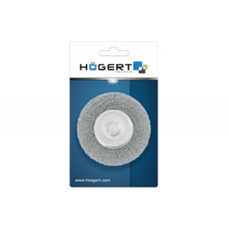 Щітка дискова по металу і дереву 100мм 4500об/хв Hogert пряма сталева для дриля (HT7D713)