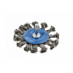 Щітка дискова по металу і дереву 75мм 20000об/хв Hogert кручена сталева для дриля (HT7D716)