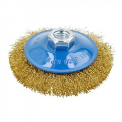 Щітка дискова по металу і дереву 100мм 8500об/хв Hogert пряма сталева для болгарки (HT7D722)