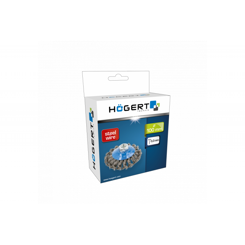 Щітка дискова по металу і дереву 100мм 8500об/хв Hogert кручена сталева для болгарки (HT7D724)