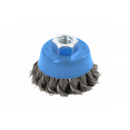 Щітка чашкова 65мм 8500об/хв Hogert кручена сталева для болгарки (HT7D734)