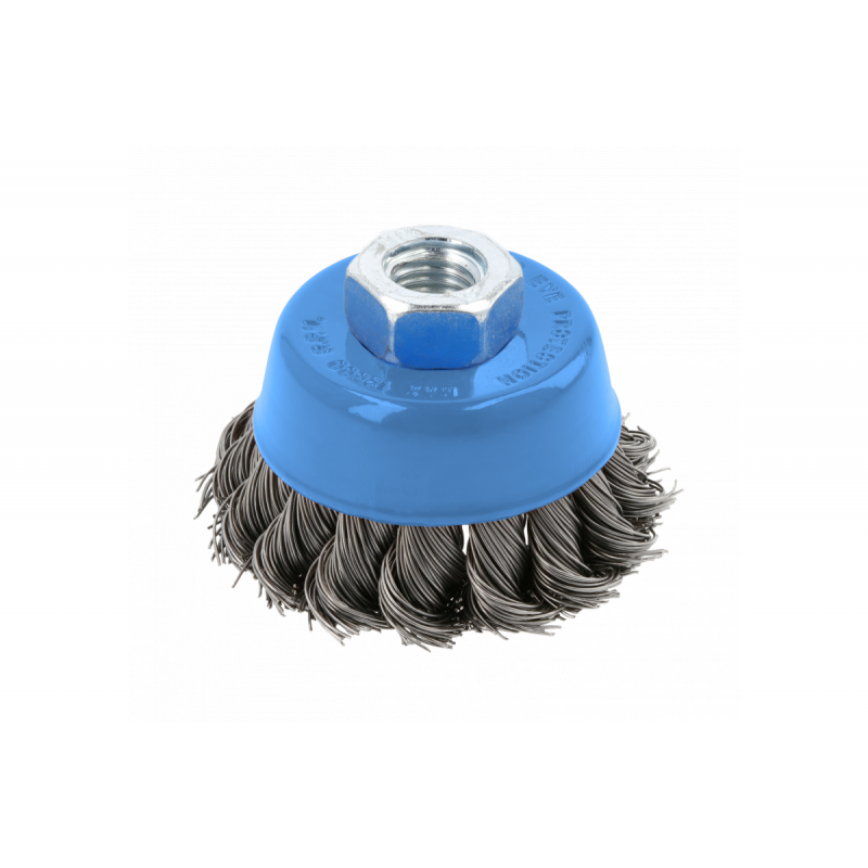 Щітка чашкова 65мм 8500об/хв Hogert кручена сталева для болгарки (HT7D734)