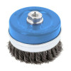 Щітка чашкова 100мм 7000об/хв Hogert кручена сталева посилена для болгарки (HT7D738)