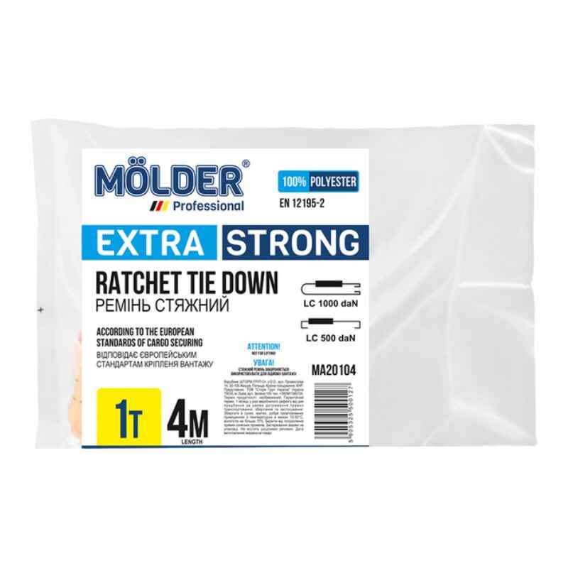 Стяжний ремінь 1т 4м Molder з швидкозатискним замком (MA20104)