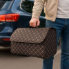 Органайзер в багажник автомобіля коричневий штучна шкіра 2 відділення на липучці 54смХ30смХ30см (44650/brown beige)