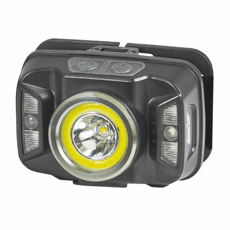 Фонарь налобный 380Lm 5W CREE XTE/COB Nord Camp 1800mAh белый/красный IP44 с датчиком движения (NC30810)