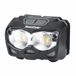 Фонарь налобный 500Lm 2x5W CREE XTG Nord Camp 1200mAh/3xAAA белый/красный IP44 с датчиком движения (NC30900)