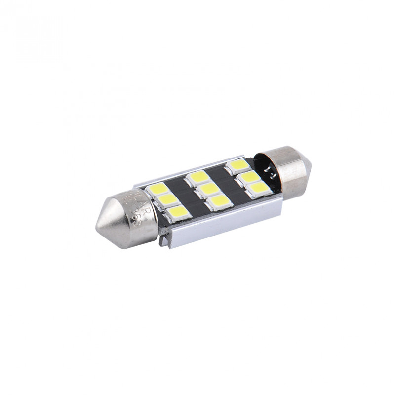 LED автолампа SOLAR 12V SV8.5 T11x39 9SMD white, 2шт (SL1363)