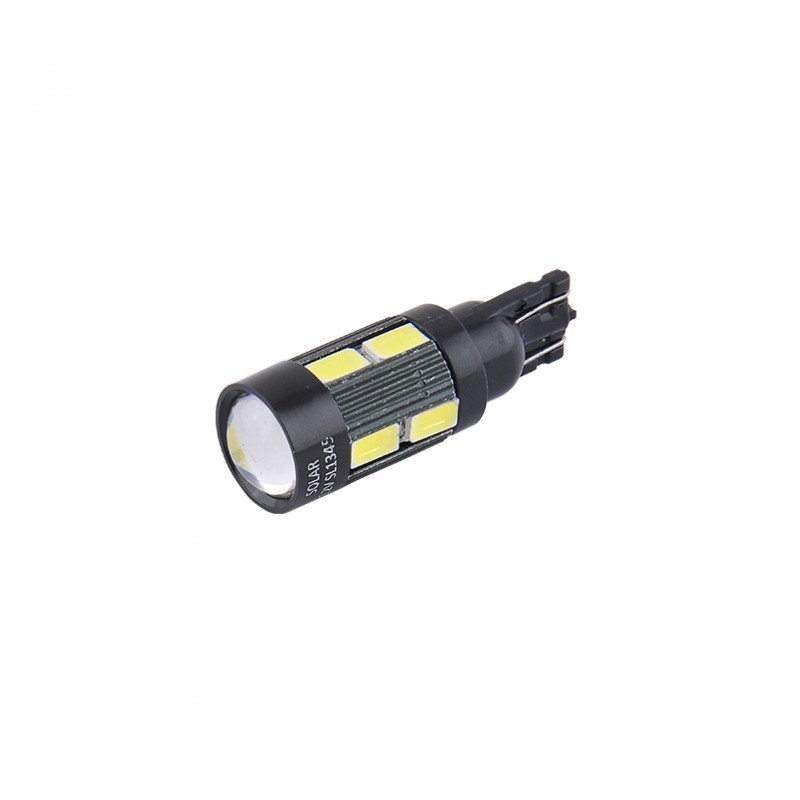 LED автолампа SOLAR 12V T10 W2.1x9.5d 10SMD white, 2шт (SL1345)