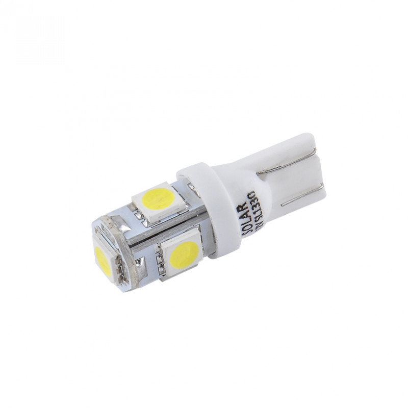 LED автолампа SOLAR 12V T10 W2.1x9.5d 5SMD white, 2шт (SL1330)