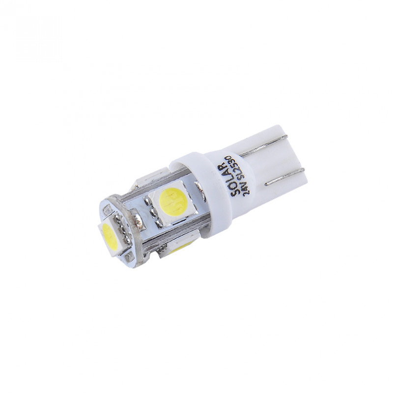 LED автолампа SOLAR 24V T10 W2.1x9.5d 5SMD white, 2шт (SL2530)