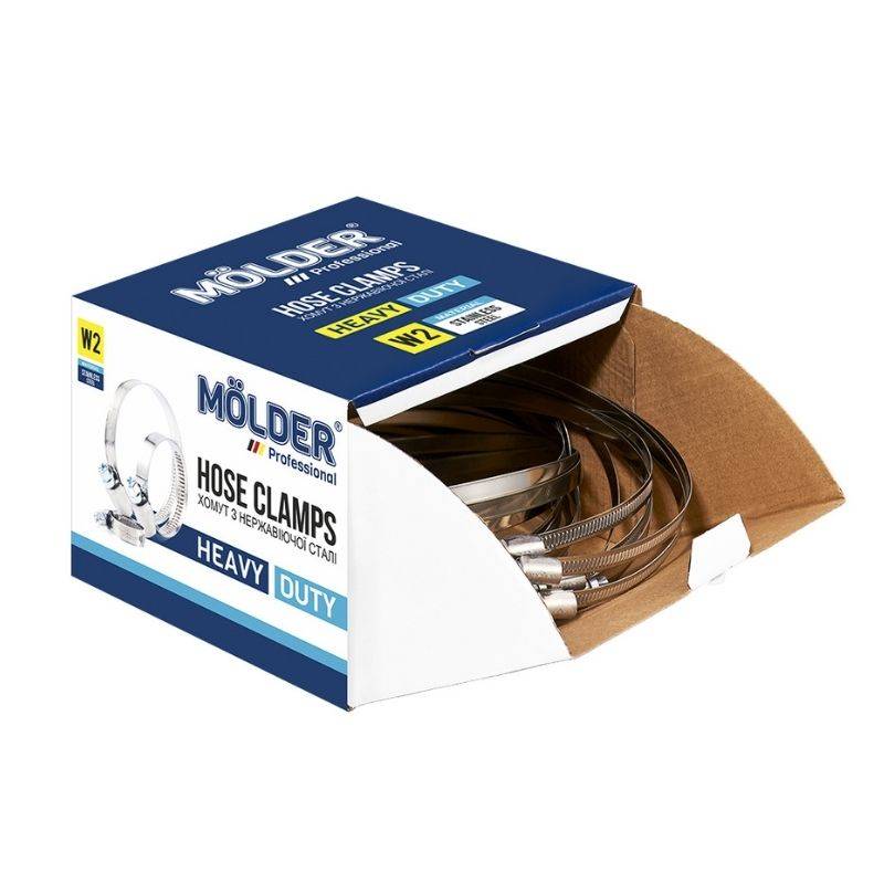 Хомуты червячные 140-160мм W2 Molder 100шт (MA40160)
