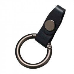 Брелок для ключів авто шкіряний RG з карабіном чорний (BRC-1BL)