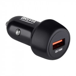 Автомобільний зарядний пристрій BREVIA ePower SingleDrive 18W 1xUSB-A чорний 46018UB (46018UB)