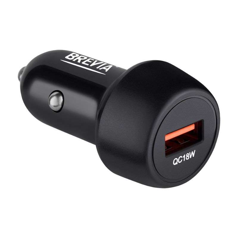Автомобільний зарядний пристрій BREVIA ePower SingleDrive 18W 1xUSB-A чорний 46018UB (46018UB)