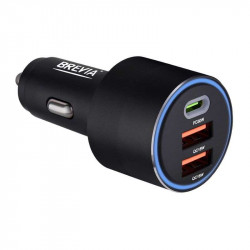 Автомобільний зарядний пристрій BREVIA ePower TriCharge 66W 1xUSB-C+2xUSB-A чорний 46066DUCLB (46066