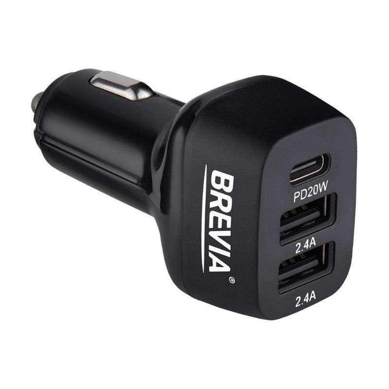 Автомобільний зарядний пристрій BREVIA ePower TriDrive 44W 1xUSB-C+2xUSB-A чорний 46044DUCB (46044DU